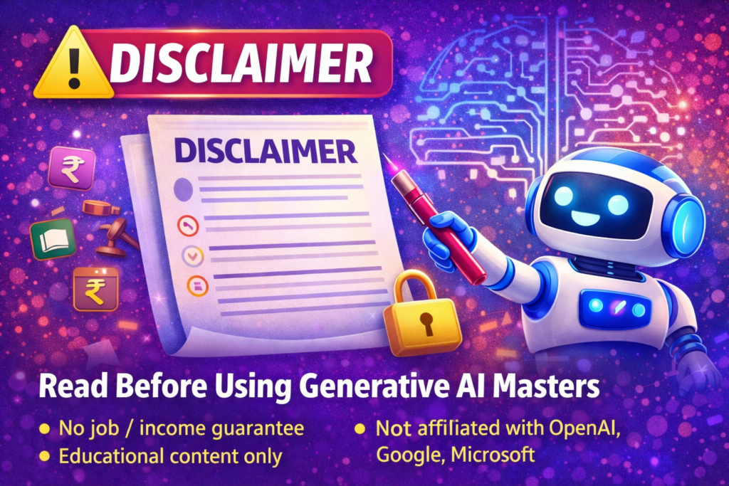 Generative AI Masters Legal Disclaimer